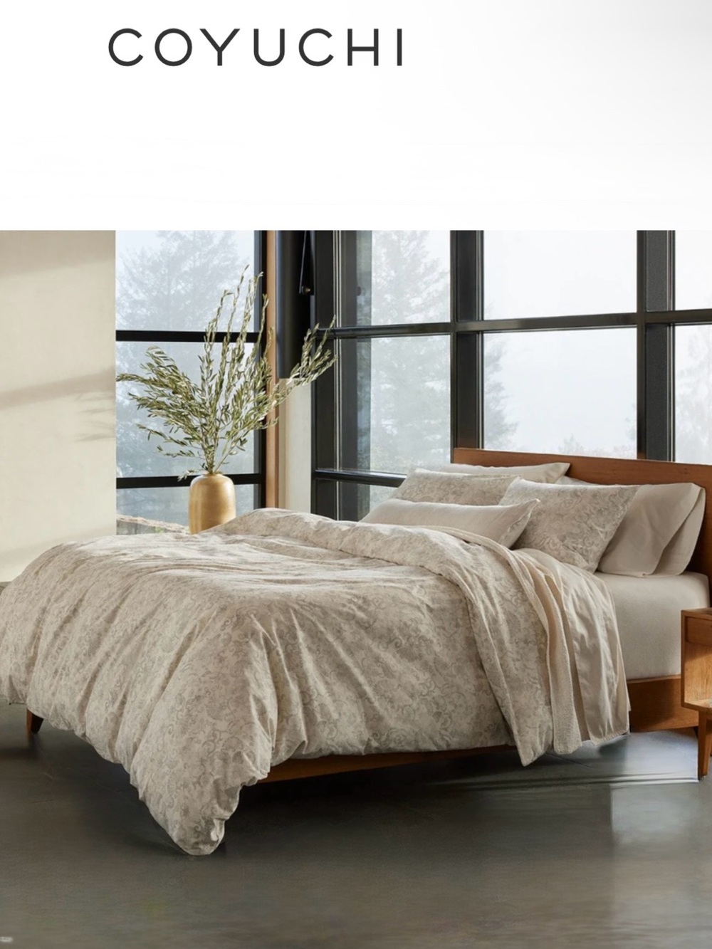 COYUCHI Solana Organic Print Duvet Cover in size King New without tags $398